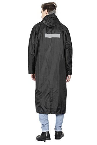 Image of FabSeasons Grey Reversible Waterproof Raincoat with Adjustable Hood and Reflector at Back for Night Visibility. Pack Contains Top, Bottom