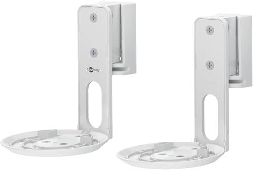 goobay Lautsprecher-Wandhalterung für Sonos Era 100 2er-Set bis 3 kg neigbar & schwenkbar Stahl Weiß 71982