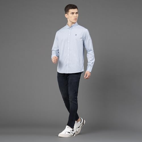 Image of Red Tape Striped Regular Fit Shirt For Men | Comfortable & Stylish