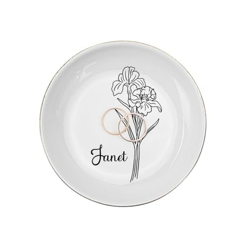 Cadeau de Thanksgiving pour collègue support bague fleur de naissance
