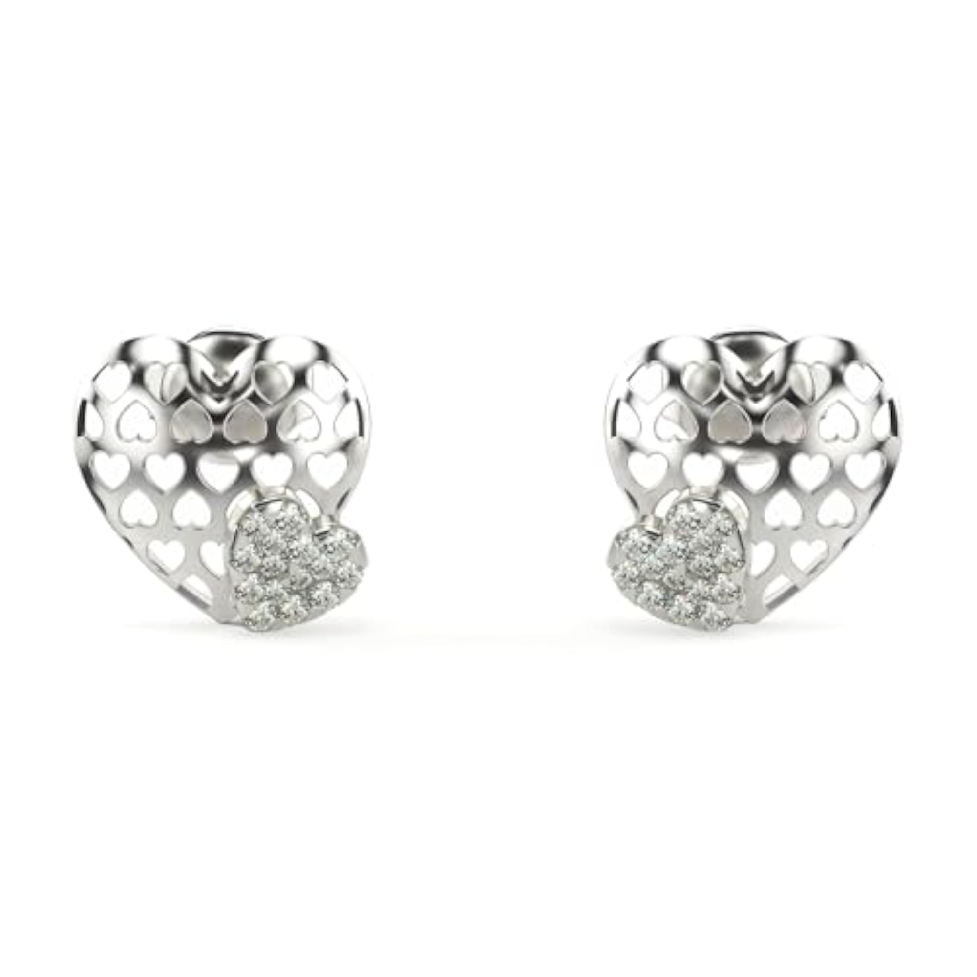 Women's Stylish Sterling Silver & Lab Grown Diamond Earrings, 0.19cts