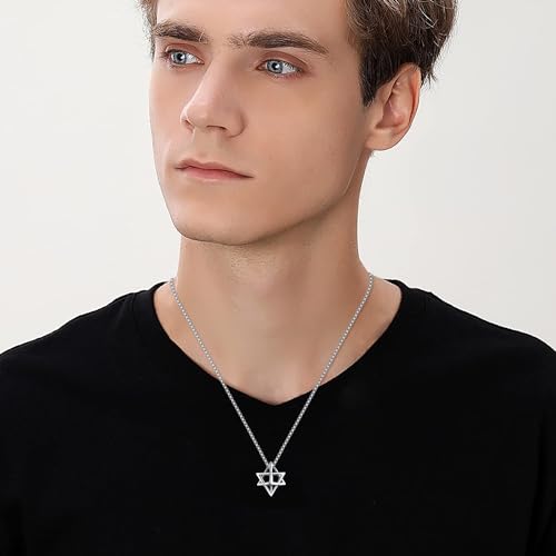 Sterling Silver Star of David Necklace - Metatron Necklace Gift for Men2