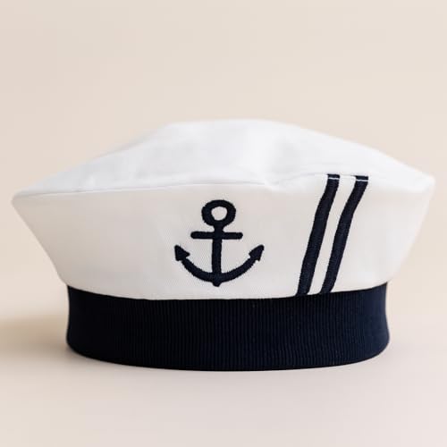 stylesilove Infant Baby Boy Nautical Sailor Embroidered Anchor Hat, 2 Colors4