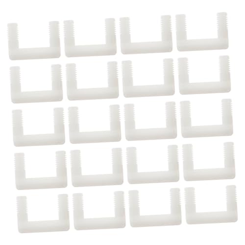 Ciieeo 50pcs Furniture Connector U- Shape Furniture Brackets Typewriter Furniture U-Shaped Bracket Connector Chairs Furniture Wicker Clips Chair Fasteners Clip Invisible White Plastic