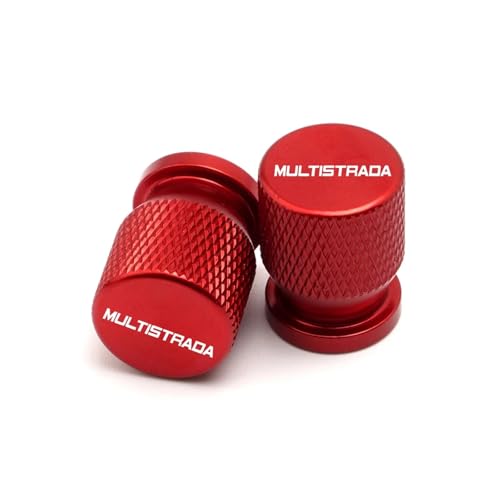 Reifenventilkappen Für Ducati Multistrada 950 1100 1200 1260 1200S 1260S V4 Motorrad CNC-Aluminium-Zubehör Reifenventilkappen(Red)
