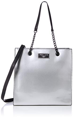 CLAIRE トートバッグ ハンドバッグ フォーマル ミニ ショルダー ストラップ 取り外し可 チェーン セレブ パーティー Bag Silver/30