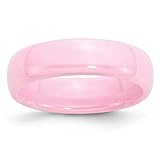 ICE CARATS Ceramic Pink 6mm Wedding Ring Band Size 9.00 Classic Domed Fashion Jewelry for Women...