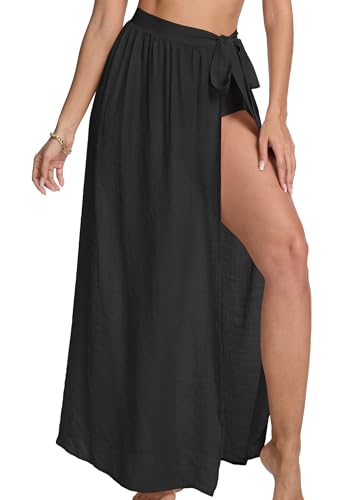 Chalier Sarong Wraps for Women Beach Cover Ups Swimsuit Coverup Bathing Suit Cover Up Swimwear Bikini Swim Skirt, Z-Black