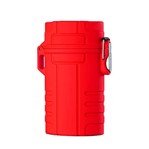 Estuche de cigarrillos con encendedor eléctrico recargable por USB y cordón para todo el paquete de cigarrillos, 20 piezas impermeable portátil para