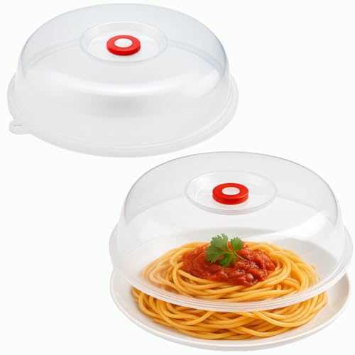 Comparison: Best Japanese Microwave 2 JapanBargain, Japanese Microwave Plate Covers Easy Grip Microwave Splatter Guard Lid With Steam Vent Dishwasher Safe Made in Japan, 9-inch, 2 Pack
