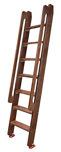 Scala in legno per letto alto, per bambini, anziani e disabili, 150 cm, angolata, accessorio per letto a castello a soppalco, finitura marrone resistente, ideale per campeggio e uso domestico