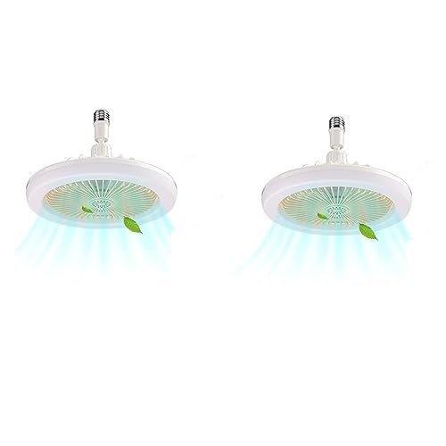 Ventilateur de plafond avec lampe E27 et télécommande jaune pour salon