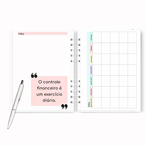 Caderno Controle Financeiro Planner Capa Flork Fechamento Com Elástico
