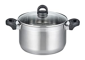 ELO 12225 Fleischtopf m.GD 24 cm Serie Turmalin, Induktion, Edelstahl satiniert, rutschfeste Kunststoffgriffe, mit Literskala und Öl-Dosier-System