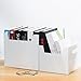 Lurrose 2pcs White Desktop Book Storage Boxes 29x20x25cm Thickened Frosted Plastic Dual-Handle Organizers for Office and Student Book Holders