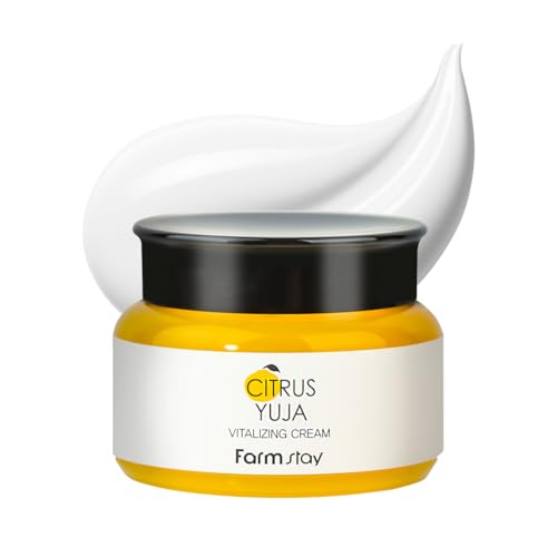 FARMSTAY Citrus Yuja Vitalizing Cream – Vitamin C Facial Moisturizer with Niacinamide for Dry & Sensitive Skin, Skin Barrier Repairing & Wrinkle Care, Korean Skincare, for Women & Men 3.52 oz