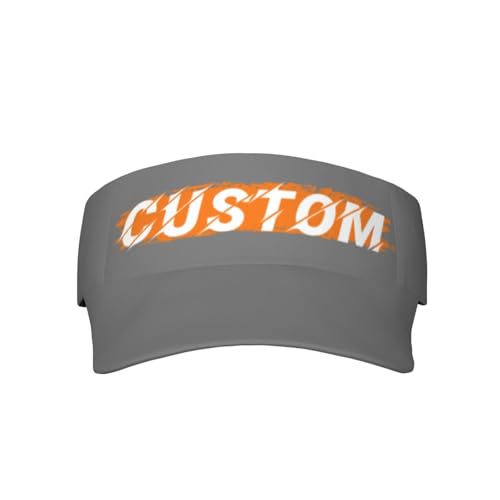 Custom Visor Add Your Design for Men Women Comfortable Personalized Visor Sun Cap Fashionable Customized Visors with You Text Logo Style8 Gray