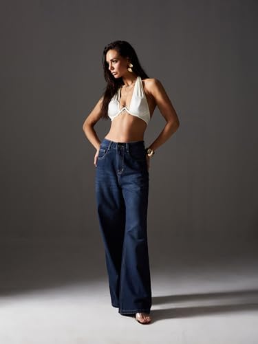 Image of Miss Chase Women's Wide Leg High Rise Denim Jeans