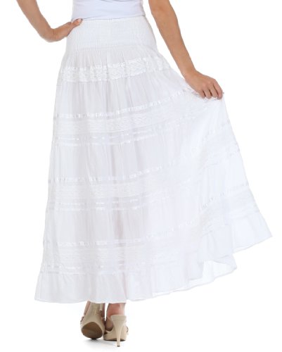 Sakkas Lace and Ribbon Peasant Boho Skirt2