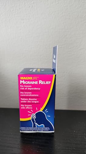 Image of MagniLife Migraine Relief, Non-Habit Forming, 90 Homeopathic Tablets, Migraine Medicine for Light & Sound Sensitivity, Nausea, Blurred Vision & Pressure, Quick-Dissolve Headache Pain Relief
