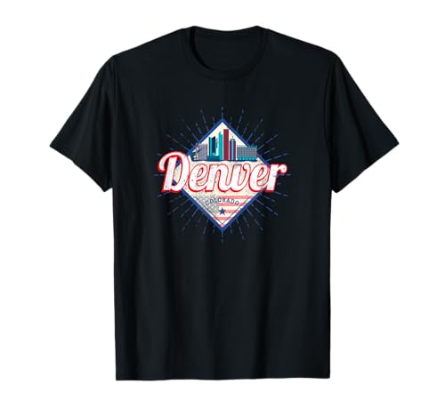 Denver Colorado Estados Unidos Skyline Vintage USA Recuerdo Camiseta