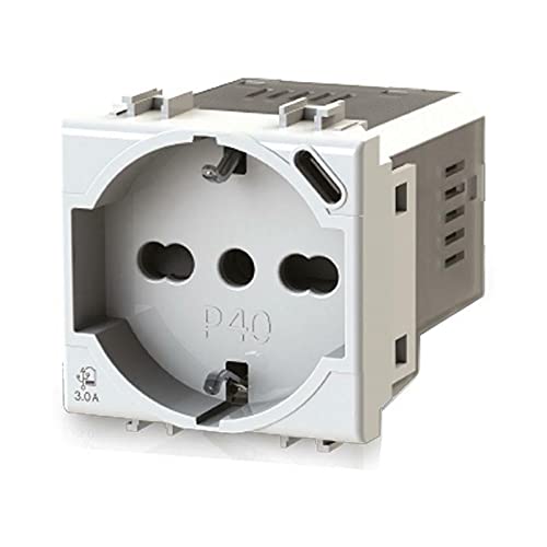 4 BOX PRESA P40 USB 3.0A PER BTICINO MATIX BIANCO 4B.AM.P40.USB