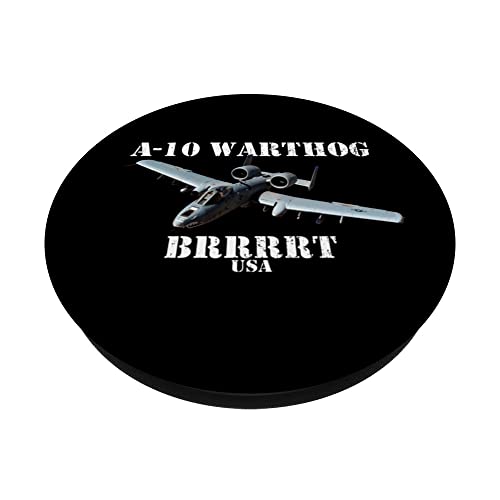 A-10 Warthog Military Airplane A10 Thunderbird BRRRRRT PopSockets Swappable PopGrip, Black - Image 2
