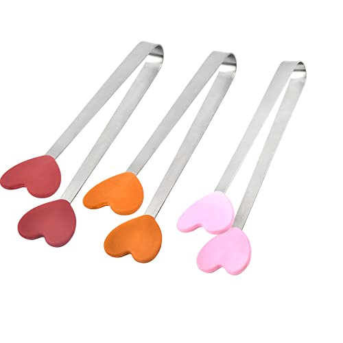 Pince en silicone créative pour petite paume Poignée en acier inoxydable et pinces en silicone conçues en forme de main Gadgets de cuisine créatifs pour Ustensile Cuisine Enfant (red, One Size)