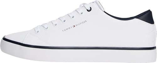Tommy Hilfiger Herren Vulkanisierter Sneaker Low Top, Weiß (White), 43