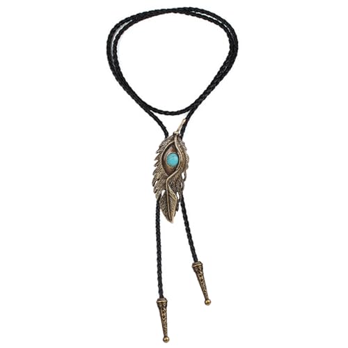 Image of Cowboy Bolo Tie for Men, Vintage Cow Skull Bolo Tie Necklace Native American Necktie for Men Women