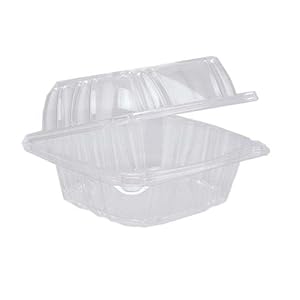 O’CREME Bakeable Plastic Mini Cake Pan Polystyrene Hinged-Lid Container for Mini Cake Pan – Pack of 50
