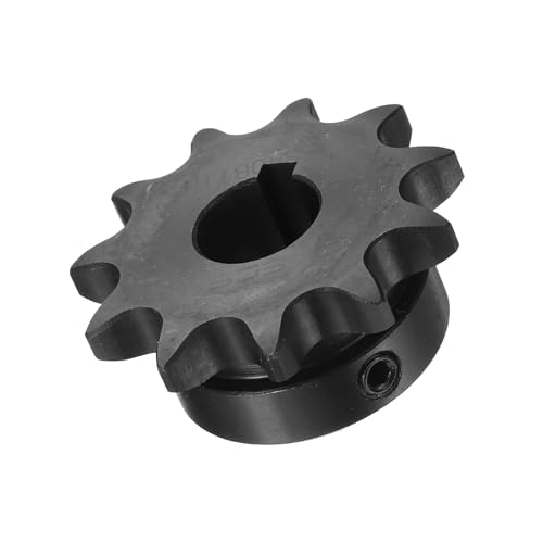 Image of uxcell #40 Chain Roller Sprocket B Type, 5 /8 inch Bore 11 Tooth Single Strand Chain Sprocket, Carbon Steel, Keyway with Set Screws