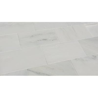 3x6 White Carrara Honed Finish Subway Marble Tile Backsplash Wall