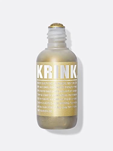 Krink K-60 Gold Paint Marker - Vibrant And Opaque Fine Art Graffiti Markers For Canvas Metal Glass Paper And More - Alcohol-Based Permanent Graffiti Mop Krink Paint Marker For Lasting Tags #TOP3