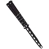 Metal Practice Butterfly Comb Style Knife Trainer Tool Dull Black