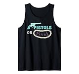 Pistols Or Pearls Funny Gender Reveal Party Tank Top
