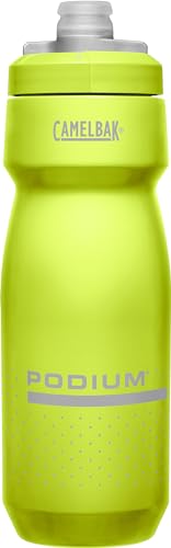 Image of CamelBak Podium Bike Squeeze Water Bottle, High Flow Easy Squeeze Design for Cycling Performance, 24oz, Lime