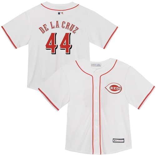 Elly De La Cruz Cincinnati Reds MLB Toddler 2-4 White Home Player Jersey (US, Age, 4 Years, Elly De La Cruz Cincinnati Reds White)