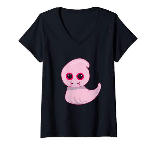 Mujer Beanie Boo Ropa de Halloween   Boo Doll Cute Beanie Ghost Camiseta Cuello V