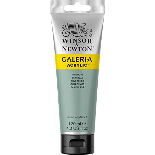 Winsor & Newton 2131435 Galeria Acrylfarbe, hohe Pigmentierung, lichtecht, buttrige Konsistenz, 120 ml Tube - Olivgrün Hell