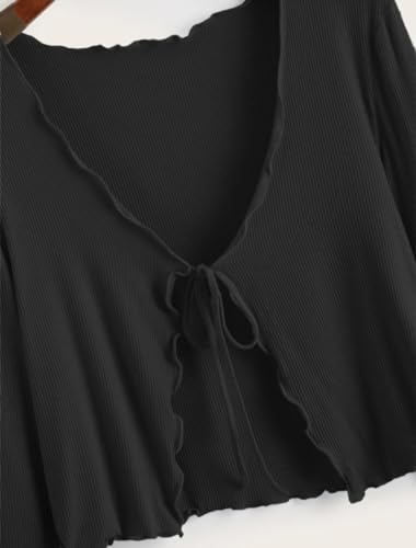 Image of JC JUMMY COUTURE Casual Multicolor Solid Full Sleeve Front Tie Shrug for Women