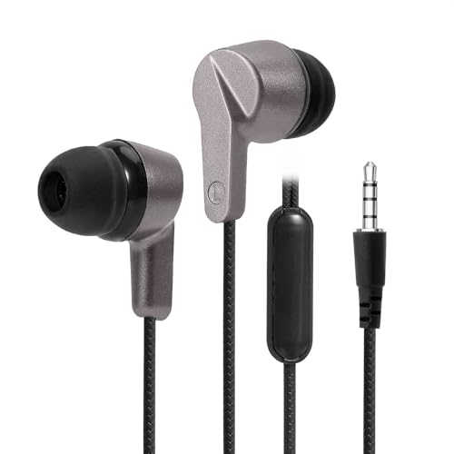 UrbanX R2 Wired in-Ear Headphones with Mic for Samsung Galaxy Tab S4 10.5 with Tangle-Free Cord, Noise Isolating Earphones, Deep Bass, in-Ear Bud Silicone Tips