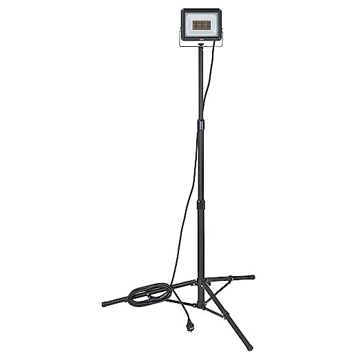 Brennenstuhl LED Stativstrahler JARO 7060 T (50W, 5800lm, 6500K, IP65, LED Arbeitsstrahler mit Stativ und 5m Kabel)