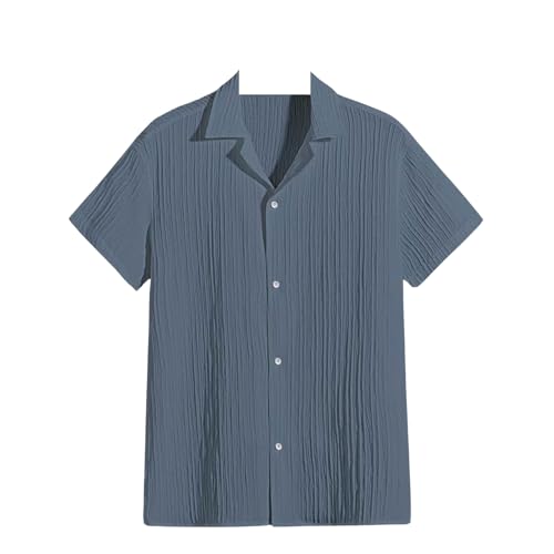 Image of Men's Relaxed Fit Striped Short Sleeve Button-Down Casual Shirt
