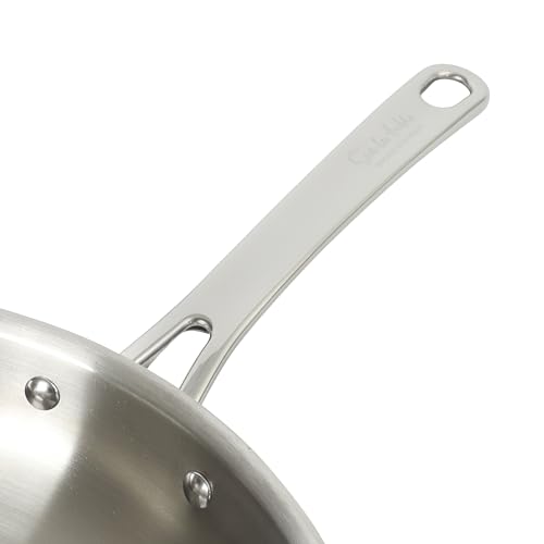 Image of Sur La Table Kitchen Essentials Chef's Deck 8-Inch Stainless Steel Frying Pan - Induction Ready Skillet with Tri-Ply Base, Polished Finish & Hollow Stay-Cool Handle