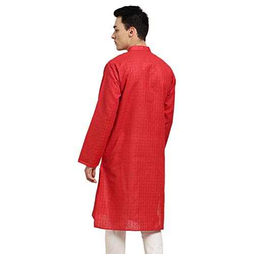 Image of SOJANYA Pastel Green Cotton Blend Kurta with Contrast Button Detailing