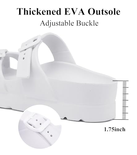 Image of Haifago Women's Platform Sandals with Arch Support, Summer Beach Slides Adjustable Buckle Comfortable Lightweight EVA Slip on Slide