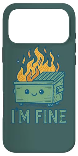 I'm Fine Dumpster Fire A[g[N 킢ݔ t@C[A[g X}zP[X iPhone 17 Pro Max p