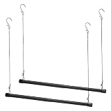 Double Closet Rods for Hanging Clothes, 15 to 39 Inch Adjustable Hanging Closet Bar - Heavy Duty Clo