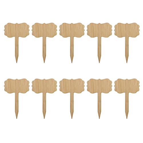 10pcs étiquettes de plantes marqueurs de plantes de jardin matériau en bambou écriture facile 1/8 po d'épaisseur marqueurs de jardin décoratifs pour plantes de jardin en plein air(B) Cover